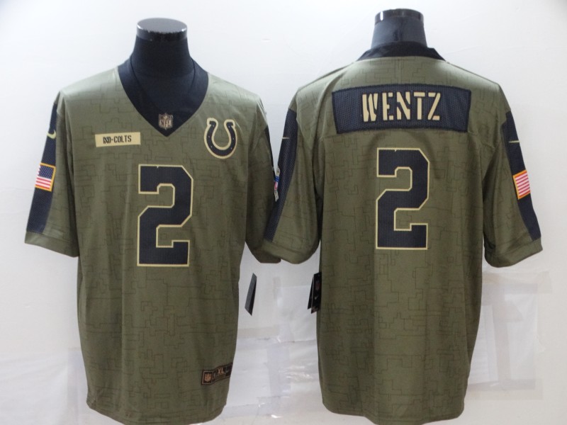 Men's Indianapolis Colts Carson Wentz #2 Brown Jersey